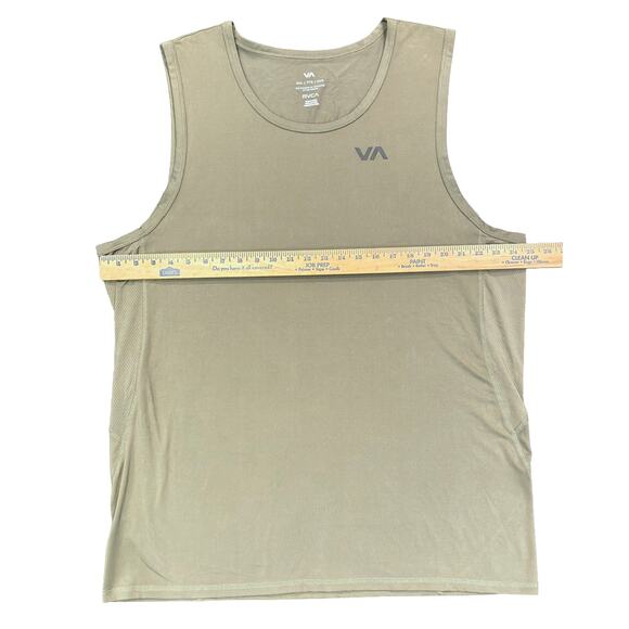 RVCA Men’s Tank Top XXL Green Sleeveless Athletic Performance Mesh Gym Shirt - Picture 8 of 8
